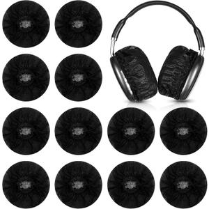 400 Pieces Disposable Headphone Covers Non-Woven Hygiene-Covers Black Sanitary Headset Covers Sweatproof Stretch Earphone Earcup Protector for Gyms, Salons & Electronics Stores(L-11 cm,Black)
