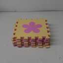 Coolcandy Baby Play Mat Without Fence, 9Pcs Interlocking Puzzle Floor Mat, 0.4" Thick Non-Toxic EVA Foam Play Mat, for Infants & Toddlers 3-36 Months, Soft Puzzle Tiles for Play Areas (Pink Flowers)