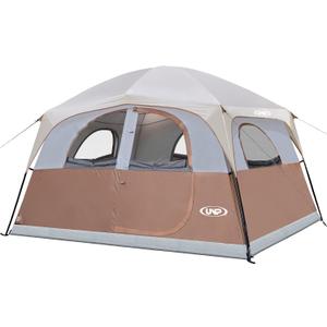 UNP Tents 6 Person Waterproof Windproof Easy Setup,Double Layer Family Camping Tent with 1 Mesh Door & 5 Large Mesh Windows -10'X9'X78in(H)