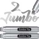 ARTISTRO 2 Silver Acrylic Paint Markers - 15mm Jumbo-Tip Paint Pens - Perfect for Crafting, Art Projects, & More