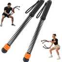 Adjustable Weighted Ropeless Battle Ropes with 6 Weight Rings, Heavy Duty Cordless Battle Rope for HIIT & Cardio Full-Body Workout, Non-Slip Spiral Handles, Home Gym Equipment for Women & Men
