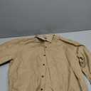 MUSE FATH Men's Printed Cotton Casual Long Sleeve Regular Fit Dress Shirt (Large, Khaki)