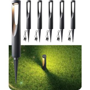 EDISHINE Low Voltage Pathway Lights Wired, 12V 2W 150LM 3000K LED Landscape Path Lights with Connectors, Waterproof Electric Outdoor Landscape Lighting for Walkway Yard Garden, CRI80 6 Pack