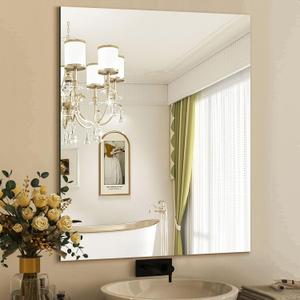 Mirrorons Bathroom Mirror 28"36", Modern Bathroom Vanity Mirror, Frameless Mirror with Polished Edge for Bedroom, Living Room, Entryway, Shatterproof (Horizontal/Vertical)