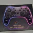 ELISWEEN Switch Controller for Nintendo Switch/Switch 2/OLED/Lite, Replacement for Nintendo Switch Pro Controller Support PC & Android/iOS with Cool Light, Wireless Switch Controller with Turbo,Vibration (Dark Brown Light)