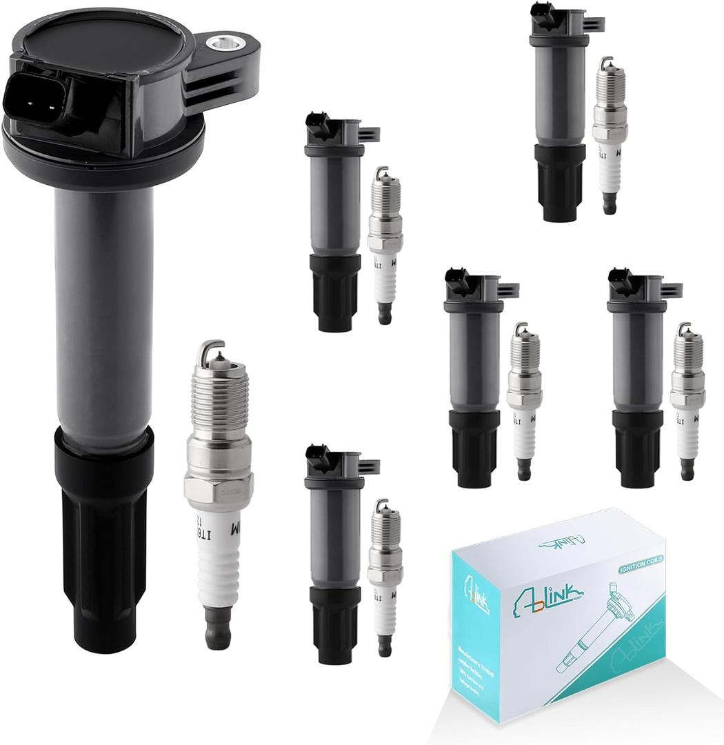 6PCS UF486 Ignition Coil Pack & SP433 Spark Plugs (3.0L V6 Only) For Ford Escape 2009-2012,Fusion 2006-2012,Lincoln Zephyr 2006,Mazda Tribute 2008-2011,Mercury Mariner 2009-2011,Milan 2006-2011 5C1651