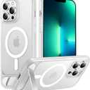 Magnetic Compatible with iPhone 13 Pro Max Case, [Built-in Invisible Kickstand][Compatible with MagSafe][Military Grade Shockproof] Slim Translucent Matte Phone Case for iPhone 13 Pro Max 6.7"