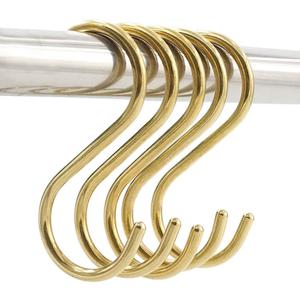 10 Pieces Multipurpose Brass S Shaped Hooks Coat Clothes Storage Hangers Kitchen Pot Pan Racks