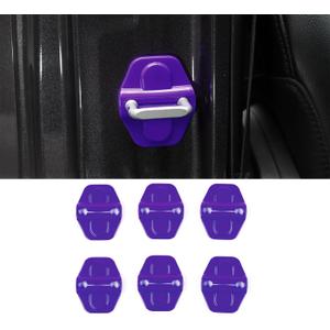 Voodonala for JL Door Lock Cover Buckle Decor Trim for 2018-2021 Jeep Wrangler JL JLU, for Jeep Gladiator JT 2020 2021, ABS Exterior Accessories, 6PACPurple