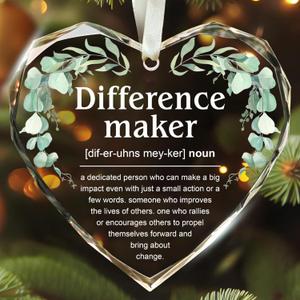 Thank You Gifts - Appreciation Gifts for Women, Boss, Coworker, Teacher, Nurse, Employee - Inspirational Farewell Goodbye Going Away Glass Thank You Ornament 2025