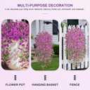 Artificial Fake Hanging Flowers Plants for Outdoor Spring Summer Decoration, UV Resistant Look Real for Home Outside Planter Porch Decor (Purple-2Pack)