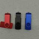 64GB USB Flash Drives, USB Stick, Thumb Drive Rotated Design, Memory Stick with LED Light for External Storage and Backup Data, Jump Drive, 3 Pack 64GB (3 Colors: Black Red Blue)