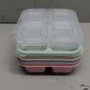 Lvcksturoge 4 Pack Snack Containers, 4 Compartments Bento Snack Box, Reusable Meal Prep Lunch Containers for Kids Adults, Divided Food Storage Containers for School Work Travel