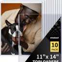 11x14 Toploader - Durable Clear PVC Sheet Protectors, Semi Rigid Plastic Sleeves as Frame Alternatives for Pictures, Photos, and Prints (10-Pack)