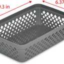 Glad Plastic Storage Basket Set - Multipurpose Drawer Trays, Kitchen Pantry Containers, and Bathroom Bins - 6 Pack Medium Organizers, Grey
