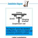 2 Pcs 6 inch Ceiling Fan Downrod with Ball Head,1-inch OD Ceiling Fan Extension Rod,Non-Threaded Universal Downrod for CeilingFan With Hanger Pin Suitable for a Wide Range of Fans