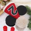 Cartoon Mouse 2nd Birthday Hat - Red & Black Party Hat for Girls Boys, Birthday Photo Props, Cake Smash, Baby Shower, Toddler Party Decorations (24 Months)