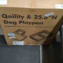 Qoility 2 Room Dog Playpen with Door, Height 25.6", 16 Panels & 2 Doors, Expandable Size & Flexible Shape, White
