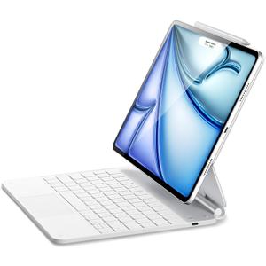 ESR iPad Air 13 Inch Case Keyboard (M3/M2, 2025/2024) &iPad Pro 12.9 inch (3/4/5/6th Gen) Magic Keyboard, Easy-Set Floating Cantilever Stand, Precision Multi-Touch Trackpad, Rebound Series, White