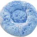 Calming Dog Bed, Anti Anxiety Dog Bed, Plush Donut Dog Bed for Small Dogs,Soft Fuzzy Comfy Dog Bed in Faux Fur, Washable Cuddler Pet Bed, diameter 2fit