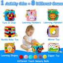beetoy Sensory Busy Cube for Baby, Montessori Infant Toys with Textured Sensory Balls, Early Learning Travel Toys for Fine Motor Skills, Perfect Newborn Boy and Girl Gift