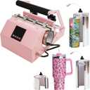 BetterSub 3in1 40 OZ Tumbler Mug Heat Press Machine 30 OZ 20 OZ 16 OZ Sublimation Straight Skinny Tumbler Mug,11 OZ 15 OZ 16 OZ Sublimation Mug Heat Transfer Pink