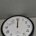 AKCISOT Atomic 10 Inch Wall Clock Analog Clocks for Indoor Kitchen, Battery Operated Clock for Bedroom Office Classroom Living Room(Black)