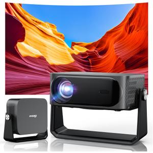 [2000 ANSI/Auto Focus & Keystone/Built-in APP] 4K Outdoor Projector with Wifi and Bluetooth, Smart Portable Projector with Built in Apps YouTube/PrimeVideo & Dolby, Home Theater Projector with HDR10+ (Gunmetal Gray)
