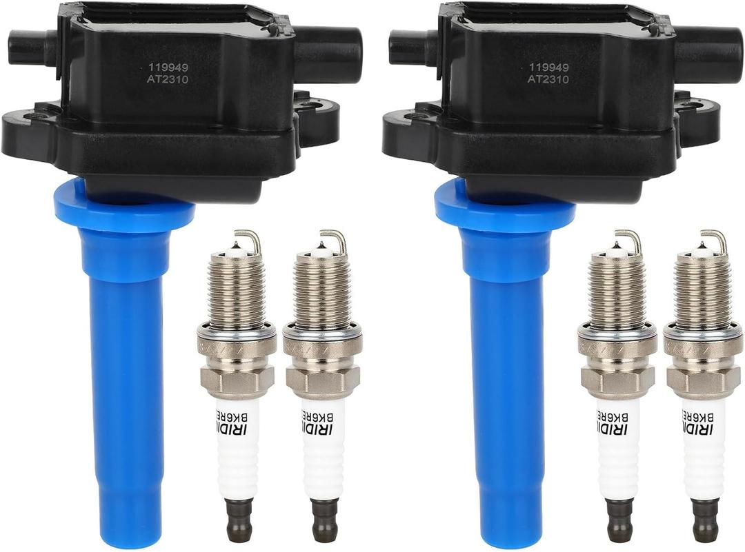 ECCPP 2 ignition coils with 4 iridium Spark Plugs,UF283,coils packs,for kia,for Sportage 1995-2002 L4 2.0L,UF283 C1146 E501C