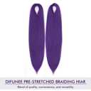 2 x Long Purple Braiding Hair Pre-Stretched - 24 Inch Sythetic Braiding hair Extensions for Braids, Purple Hair for Stage Party Halloween Costume Cosplay (24 Inch, Purple-2P)