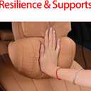 1P Car Neck Pillow for headrests,Support Drive Seats Head Cushion Pillows,Skin-Friendly Suede Fabric,Plant-Based Polyester,11.8x6inch Drive Vehicle Cushion Seats(Black Color)