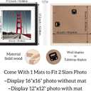 16x16 Picture Frame Diamond Painting Frames Poster Frames Made of Solid Wood,Display Pictures 12x12 with Mat or 16x16 without Mat for Photos, Paintings,Walls Decoration,Anniversary,Wedding,Christmas