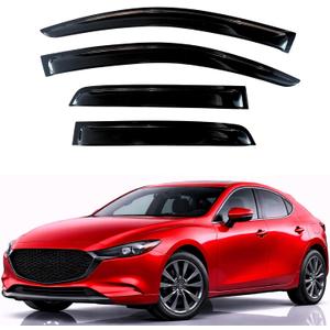 KPY Rain Guards Fit for 2019-2024 Mazda 3 Hatchback, Out-Channel Window Visors Vent Wind Deflectors 4PC, Car Accessories for 19-24 Mazda 3 Hatchback (Excludes Sedan)