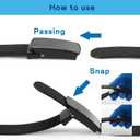 Bluecton Mens Belt Plus Size Adjustable Web Work Belts for Men Black 51'' Big and Tall