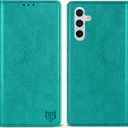 ZZXX for Samsung Galaxy S24 FE Wallet Case with [RFID Blocking] Card Slot Stand Strong Magnetic Leather Flip Fold Protective Phone Case for Samsung Galaxy S24 FE Case Wallet(Lake Blue-6.7 inch)