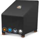 Zettum Patio Chair Cover - 600D Outdoor Chair Cover Waterproof & Heavy Duty, Lawn Lounge Deep Seat Furniture Cover for Swivel Chair, Wicker Chair, Rocking Chair, Single Sofa Chair - 32 x 38 x 31 Inch (Black - 1 Pack)