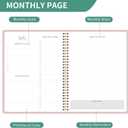 2 x Monthly Planner 2025-2027, 24 Months Planner Calendar 2025-2027, July 2025 - June 2027, Hard cardboard cover A4-8.6"  11.3", 25-27 Monthly Calendar for School Office Home Planning - Pink