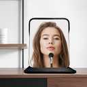 2 x gogofree Foldable Desktop Mirror, 8"  6" Adjustable Angle Makeup Mirror with Stand, Black Small Mirror for Travel Camping and Home (Black)