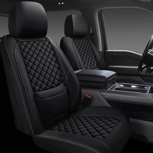 Full Coverage Leather Car Seat Covers Full Set,Waterproof Seat Covers for Cars,SUVs Trucks, Car Seat Cushion,Car Seat Protector with 5 Seats (Black, Full Set(Front and Rear-5 Seats))
