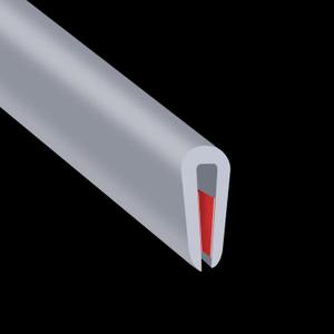 Rubber Edge Trim, Flexible Edge Trim for Sharp Edge, 1/16" U Channel Edge Protector, Self Adhesive Edge Guards for Car Doors and Sheet Metal Parts, 10Ft, Grey Color (Gray)