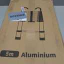 Molong 10.5ft telescoping Ladder Multi-Purpose Collapsible Ladder with Hook, Aluminum Extension Ladders for Home, Folding Telescoping Ladder for RV, Attic, Daily Use at Home, 330 lbs