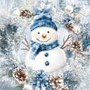JOASURA Christmas Diamond Art Kits for Adults,DIY Snowman Diamond Painting Round Full Drill 12x16in,5D Diamond Dots Art for Beginning Xmas Home Wall Decor