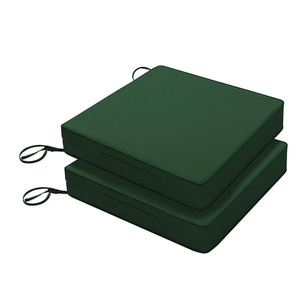 Favoyard Patio Chair Cushions 19 x 19 x 3 Inch Waterproof Outdoor Seat Cushions for Patio Furniture 3-Year Color Fastness Garden Sofa Couch Chair Pads with Handle & Adjustable Straps Set of 2, Green