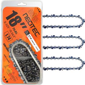 18 Inch Chainsaw Chain L74, .063" Gauge, .325" Pitch, 74 Drive Links Fits for Stihl MS271 and More 26rm374 (3 Chains