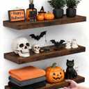 BAYKA Rustic Brown Bathroom Floating Shelves, 15.7in, 3Pk, Wall Mount Shelf