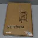 Tier Metal Rolling Cart with Lockable Wheels, Black Three Tiered Utility Storage Organizer Carts on Wheels for Bathroom, Kitchen, Laundry, Garage, Office, Craft, Art, Baby, Diaper Caddy, Snack, Book