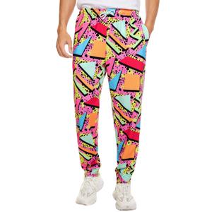 80s 90s Retro Sweatpants for Men & Women Vintage Workout Pants Track Pants Sports Costumes Outfits for Jogging Running Gym (Small, red 80s) (S)