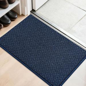 COSY HOMEER-Door-Mat 20" x 32" Non Slip Absorbent Entryway Rugs Dirt Trapper Doormats Washable Entrance Mats Low Pile Welcome Floor Mat for Front Back Door and Entry Mats,Navy Blue
