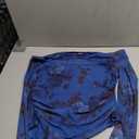 PRETTYGARDEN Womens Fall Trendy Off Shoulder Y2k Tops 2025 Tie Dye Mesh Long Sleeve Shirts Asymmetrical Ruched Floral Blouse (Medium)