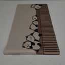 Cute Panda Mouse Pad Xl-31.5x15.7in-Anime Desk Mat-Beige Desk Pad-Large Kawaii Keyboard Mat-with Non-Slip Base Stitched Eges